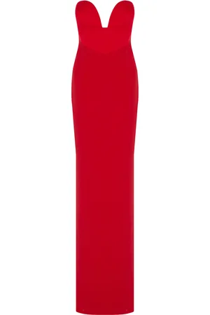 Ilkyaz Ozel Vera Satin Maxi Dress With Bow