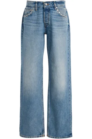 EB DENIM Studded Rigid Low-Rise Baggy Jeans