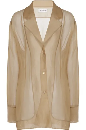 The Frankie Shop Lise Silk-Blend Crepe Blazer