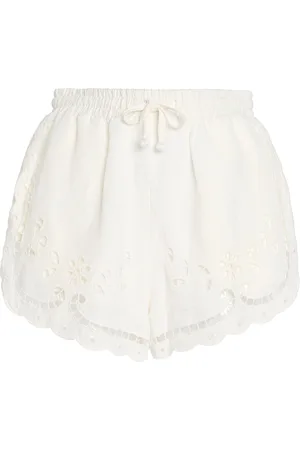 SEA Lula Embroidered Linen-Blend Shorts