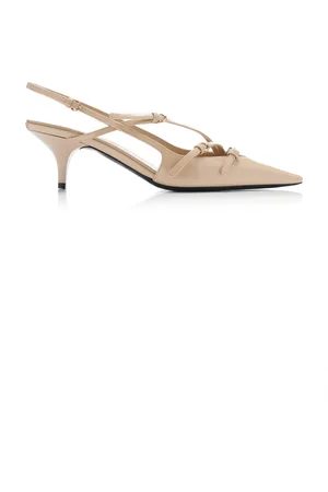 Miu Miu Buckle-Detailed Patent Leather Slingback Pumps