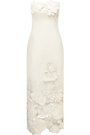 LEO LIN Rayna Floral-Appliquéd Crepe Maxi Dress