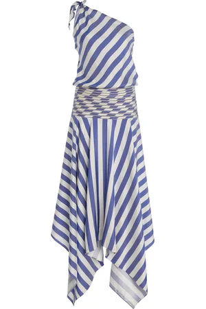 Francesca Miranda Banda Asymmetric Silk Midi Dress