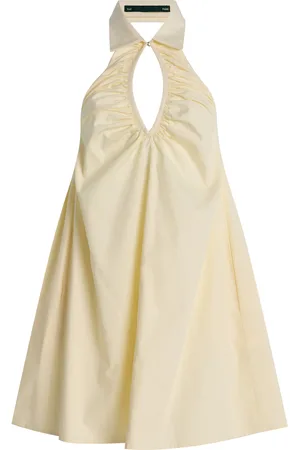 Tae Park Exclusive Ruched Cotton Mini Balloon Dress