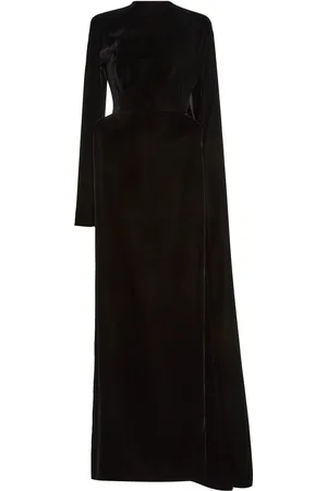 Balenciaga Hourglass Velvet Cape Gown