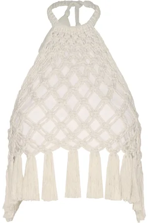 Andres Otalora A-Mar Handmade Macrame Cotton-Linen Top