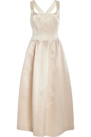 Serafini Duchesse Satin Corset Midi Dress