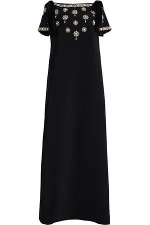 Carolina Herrera Embellished Stretch Fluid Crepe Gown