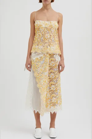 CHRISTOPHER ESBER Sheer Lace Midi Skirt