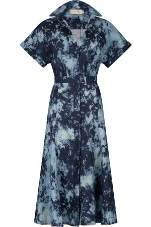Silvia Tcherassi Noor Printed Linen Midi Dress