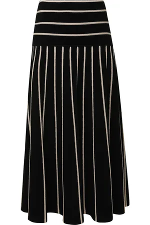 ZIMMERMANN Crush Striped Knit Midi Skirt