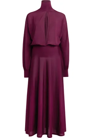 Alaïa Slit Wool Maxi Dress