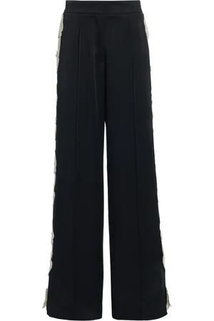 Jil Sander Embroidered Crepe Satin Straight-Leg Pants