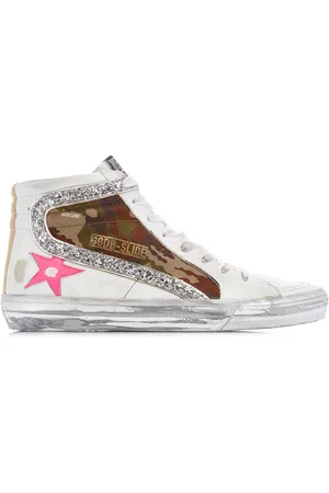 Golden Goose Slide Camo Suede and Leather Sneakers