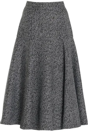 Michael Kors Twill Wool Jacquard Skirt