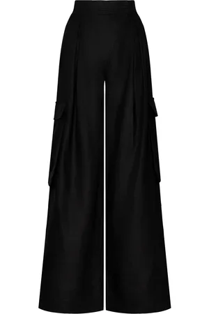 Andres Otalora Si Me Ves Linen Wide-Leg Cargo Pants