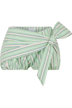 Paco rabanne Knot-Detailed Striped Cotton Shorts