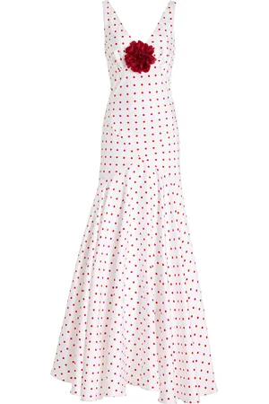 RODARTE Polka-Dot Silk-Twill Maxi Dress