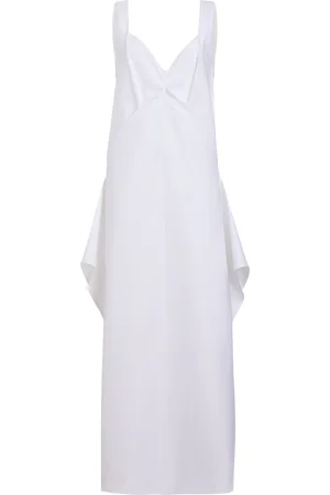 Khaite Kenith Draped Cotton Maxi Dress
