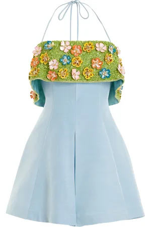 ALÉMAIS Yasmine Beaded Crepe Mini Dress
