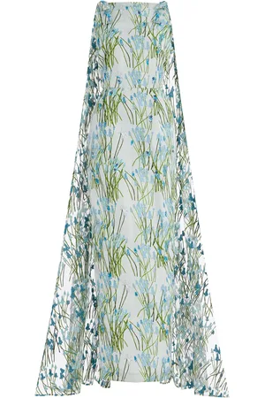 Bernadette Charlene Embroidered Crepe Maxi Dress