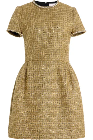 Carolina Herrera Embellished Lurex Tweed Mini Dress