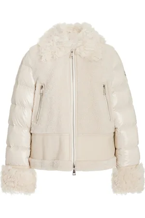 Moncler Gaillands Shearling-Trimmed Leather Down Jacket