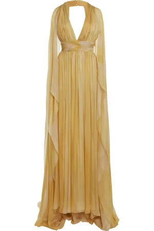 Elie saab Capelet Printed Silk Gown