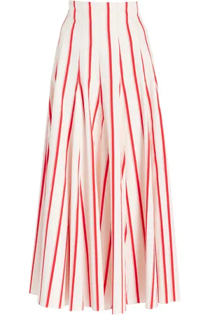 Rosie Assoulin Million Pleats High-Waisted Cotton-Blend Maxi Skirt