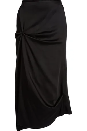 Victoria Beckham Draped Satin Midi Skirt