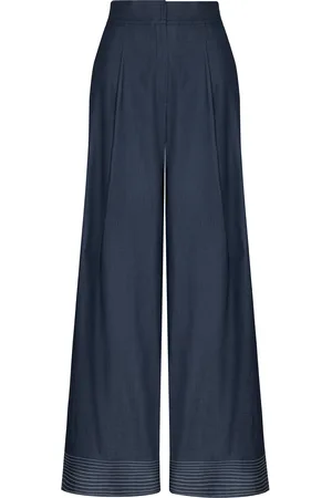 Andres Otalora Hamaca Pleated Tencel Wide-Leg Pants