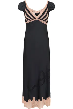 LOVESHACKFANCY Brinkley Lace-Trimmed Satin Maxi Hem