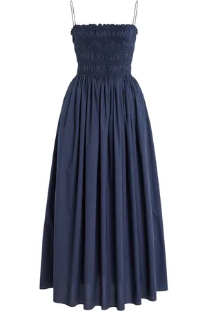 MATTEAU Shirred Cotton Maxi Dress