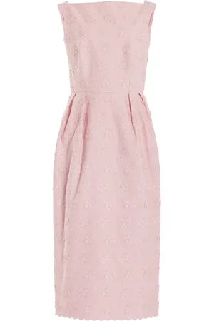Erdem Embroidered Cotton-Blend Midi Dress