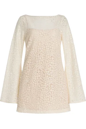 Staud Maya Crocheted Cotton-Blend Mini Dress
