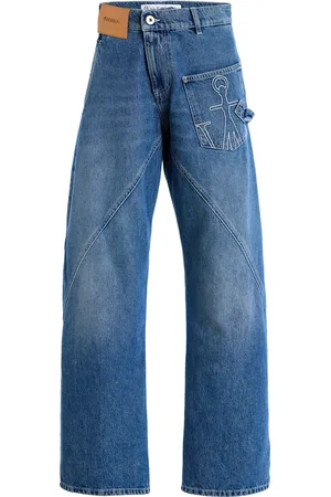 J.W.Anderson Strap-Detailed Rigid High-Rise Wide-Leg Jeans