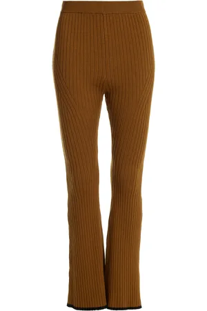 Matthew Bruch Cotton-Blend Ribed-Knit Flared Pants