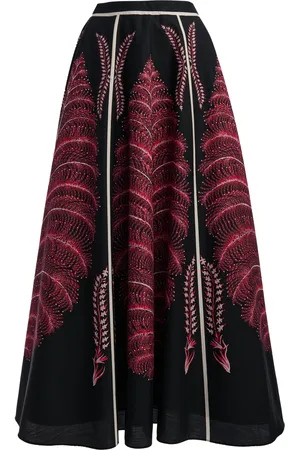 Giambattista Valli Printed Silk Poplin Maxi Skirt