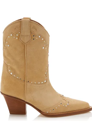 PARIS TEXAS Janice Studded Suede Western Boots