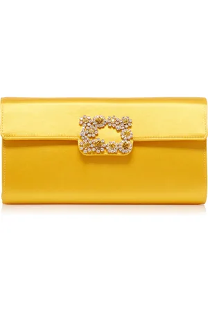 Roger Vivier Crystal-Floral Satin Clutch