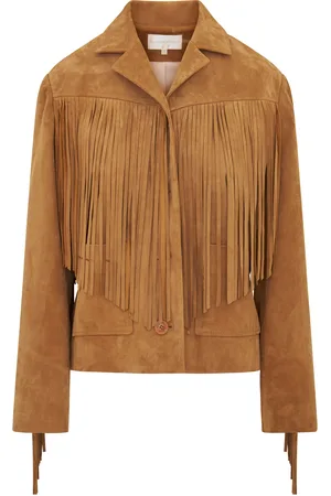 LOVESHACKFANCY Geraline Fringed Suede Jacket