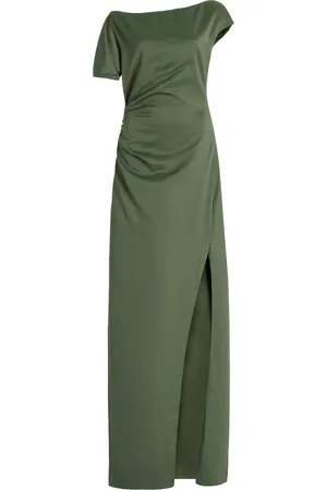 DEL CORE Asymmetric Satin Maxi Dress