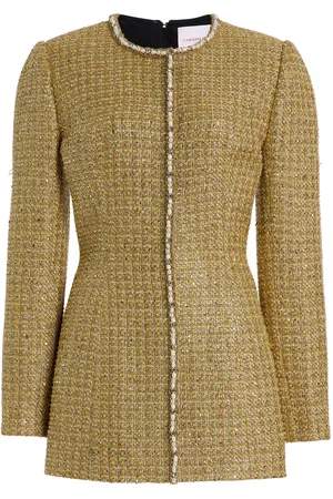 Carolina Herrera Embellished Lurex Tweed Jacket