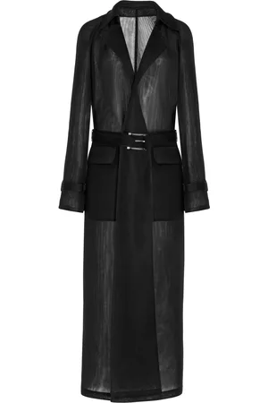 BRANDON MAXWELL The Lineisy Belted Long Trench Coat