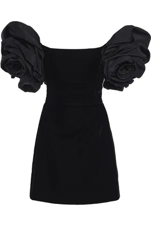 Carolina Herrera Off-The-Shoulder Stretch Velvet Mini Dress