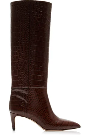 PARIS TEXAS Croc-Effect Leather Stiletto Boots
