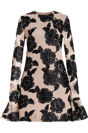 ROTATE Flower Mesh Mini Dress