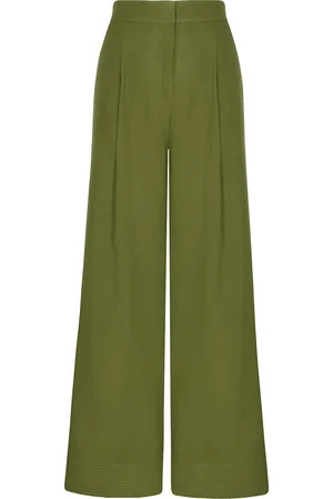 Andres Otalora Hablale De Ti Pleated Linen Wide-Leg Pants