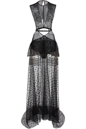 Stella McCartney Cutout Chantilly Lace Maxi Dress