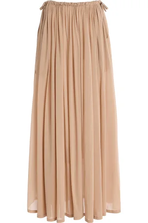 Serafini Gathered Stretch-Tulle Maxi Skirt